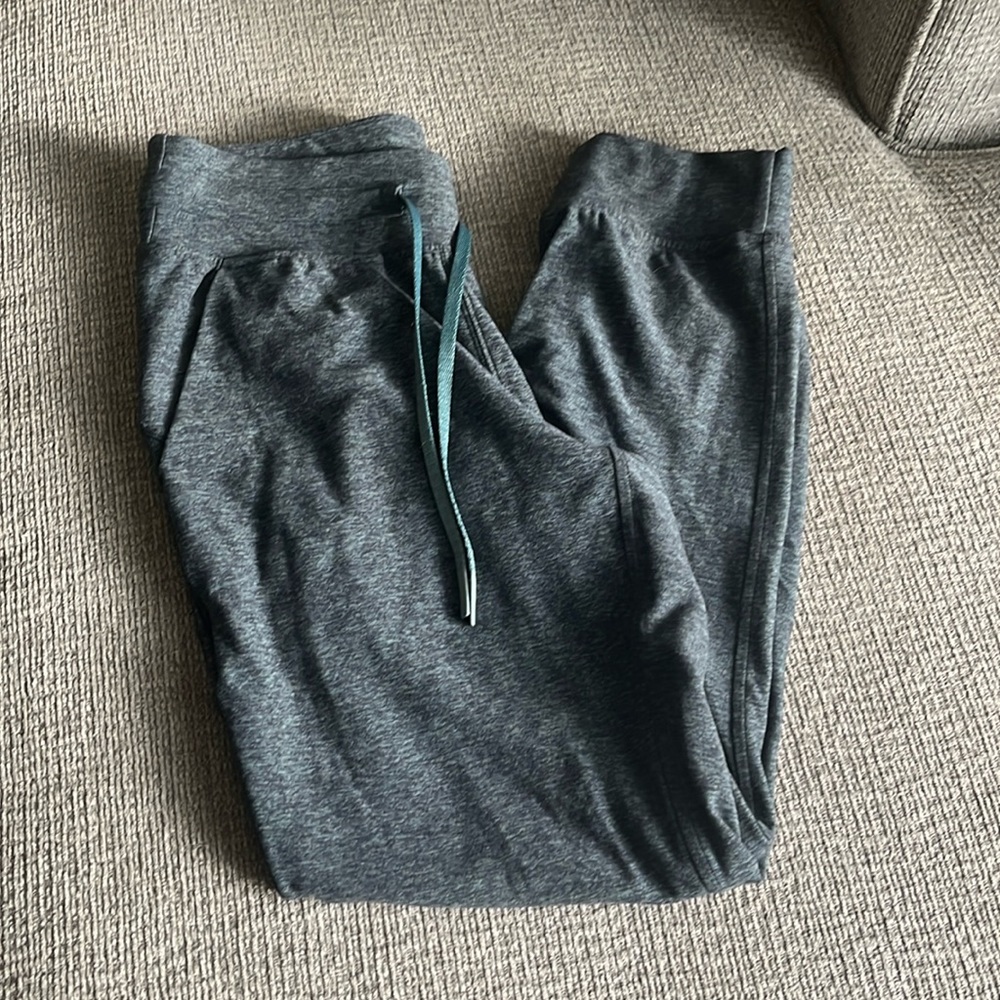 lululemon athletica Dark Gray Track Joggers with Teal Drawstring
